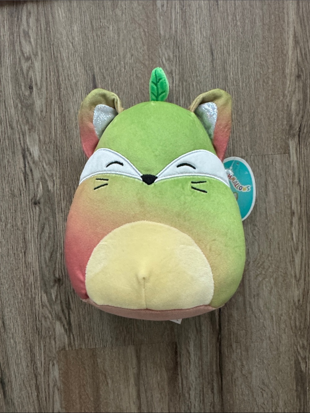 Squishmallows Green Pink Yellow Gradient Fox Plush